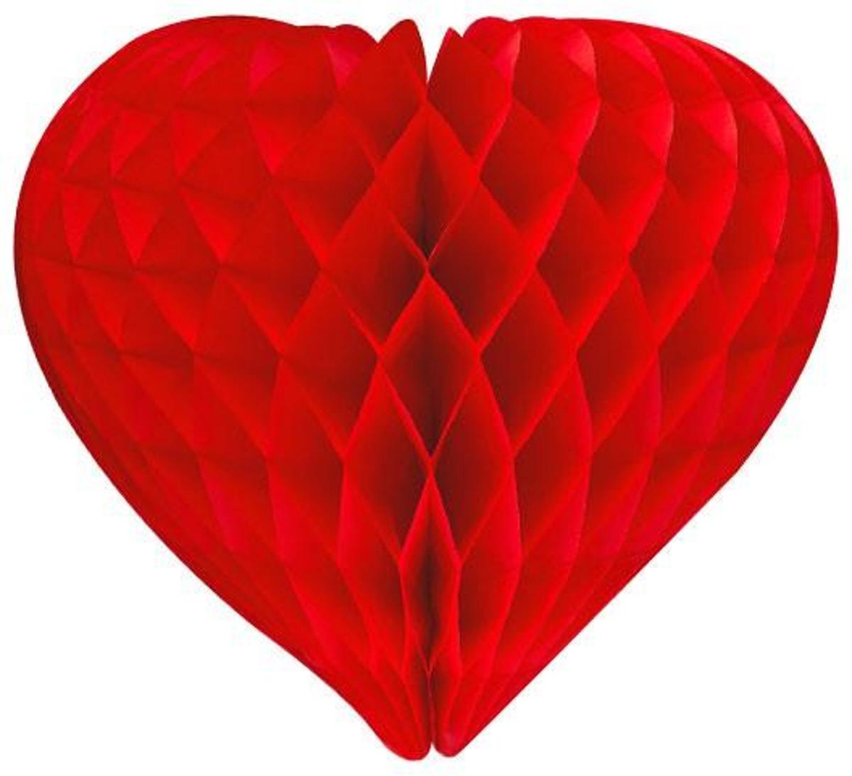 Honeycomb hart Rood 25 cm